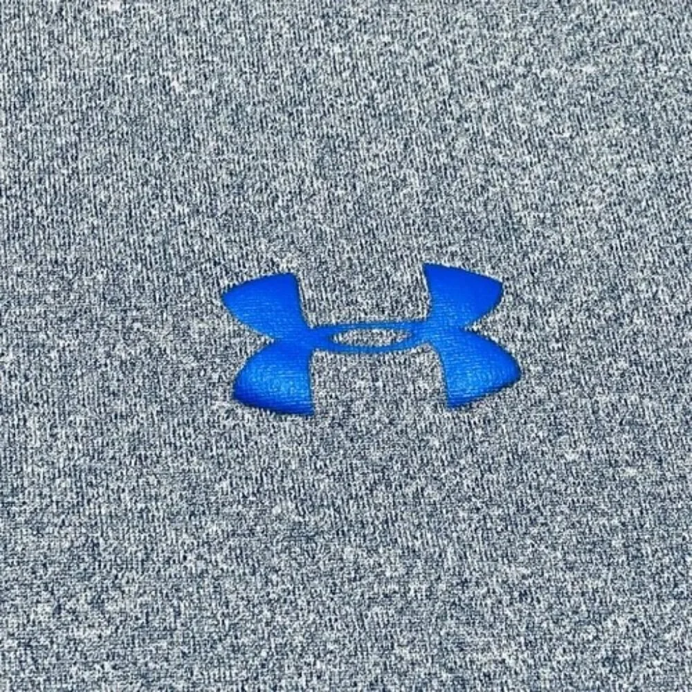 Under Armour Long Sleeve Men's Medium Heather Blue Loose Fit Coldgear Henley EUC